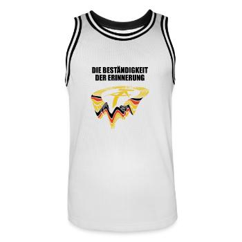 DDR Wappen, Die Beständigkeit der Erinnerung - Männer Basketball-Trikot - Weiß/Schwarz - Vorne - AI Model Male 185 dark (185cm)