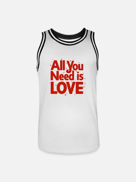 ALL YOU NEED IS LOVE - Men's Basketball Jersey - white/black