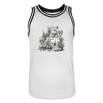 Snow Leopard Schneeleoparden Schneeleopard - Men's Basketball Jersey - white/black - Front - AI Model Male 185 dark (185cm)