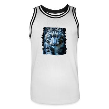 Léopard des neiges Schneeleoparden Schneeleopard - Maillot de basket Homme - blanc/noir - Devant - AI Model Male 185 dark (185cm)