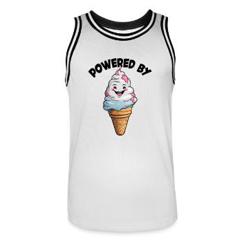 Cornet de crème glacée riant Funny Ice Cream Design Saying - Maillot de basket Homme - blanc/noir - Devant - AI Model Male 185 dark (185cm)