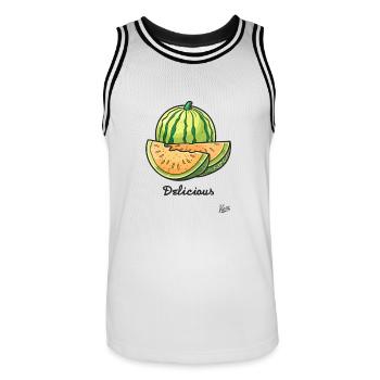 Leckere Melonen Früchte - Männer Basketball-Trikot - Weiß/Schwarz - Vorne - AI Model Male 185 dark (185cm)