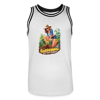 Lustige Gartenarbeit Spruch - Männer Basketball-Trikot - Weiß/Schwarz - Vorne - AI Model Male 185 dark (185cm)