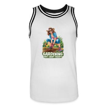 Lustige Gartenarbeit Spruch - Männer Basketball-Trikot - Weiß/Schwarz - Vorne - AI Model Male 185 dark (185cm)