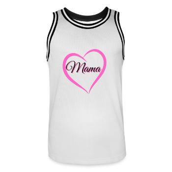 mama - Männer Basketball-Trikot - Weiß/Schwarz - Vorne - AI Model Male 185 dark (185cm)