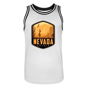 Logo Nevada Spirit - Maillot de basket Homme - blanc/noir - Devant - AI Model Male 185 dark (185cm)