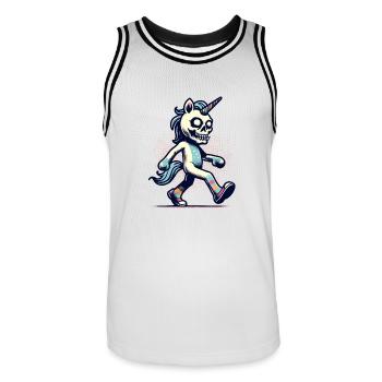 Zombie Licorne Mort-vivant Créature mystique - Maillot de basket Homme - blanc/noir - Devant - AI Model Male 185 dark (185cm)