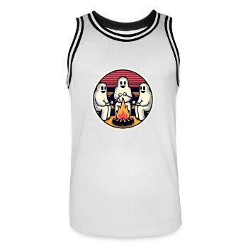 Ghosts at the campfire campsite Lustige - Men's Basketball Jersey - white/black - Front - AI Model Male 185 dark (185cm)