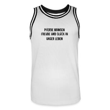 Riding - Horses bring joy and happiness to our lives - Men's Basketball Jersey - white/black - Front - AI Model Male 185 dark (185cm)