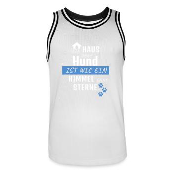 Hunde Hundeliebe Hundeliebhaber Spruch Himmel Herz - Männer Basketball-Trikot - Weiß/Schwarz - Vorne - AI Model Male 185 dark (185cm)