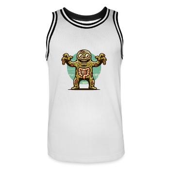 Halloween Costume Decoration Spooky Party Design - Men's Basketball Jersey - white/black - Front - AI Model Male 185 dark (185cm)