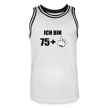 76 anniversaire - Maillot de basket Homme - blanc/noir - Devant - AI Model Male 185 dark (185cm)