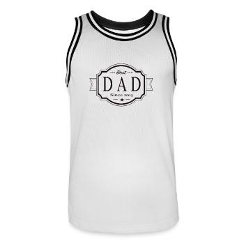 Meilleur papa depuis 2015 - Maillot de basket Homme - blanc/noir - Devant - AI Model Male 185 dark (185cm)