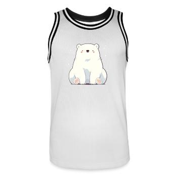 Polar Bear Eisbären Eisbär - Männer Basketball-Trikot - Weiß/Schwarz - Vorne - AI Model Male 185 dark (185cm)