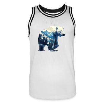Polar Bear Eisbären Eisbär - Männer Basketball-Trikot - Weiß/Schwarz - Vorne - AI Model Male 185 dark (185cm)