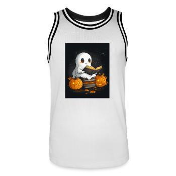 Cadeau d’Halloween Femmes Hommes Enfants Décoration - Maillot de basket Homme - blanc/noir - Devant - AI Model Male 185 dark (185cm)