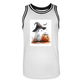 Cadeau d’Halloween Femmes Hommes Enfants Décoration - Maillot de basket Homme - blanc/noir - Devant - AI Model Male 185 dark (185cm)