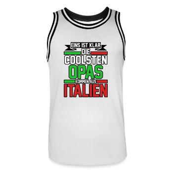 Italia Italiener Opa Nonno Italienisch Italien - Männer Basketball-Trikot - Weiß/Schwarz - Vorne - AI Model Male 185 dark (185cm)