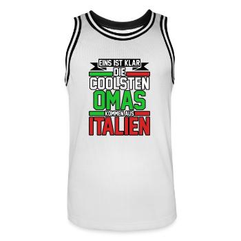Italia Italiener Oma Nonna Italienisch Italien - Männer Basketball-Trikot - Weiß/Schwarz - Vorne - AI Model Male 185 dark (185cm)
