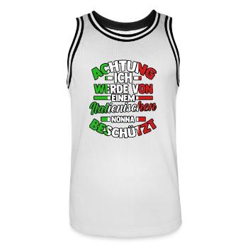 Italia Italiener Oma Nonna Italienisch Italien - Männer Basketball-Trikot - Weiß/Schwarz - Vorne - AI Model Male 185 dark (185cm)