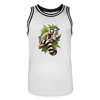 Lémuren Lémuriens Lémurien - Maillot de basket Homme - blanc/noir - Devant - AI Model Male 185 dark (185cm)