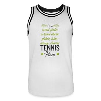 Funny Tennis Player Racket Mom I'm - Men's Basketball Jersey - white/black - Front - AI Model Male 185 dark (185cm)