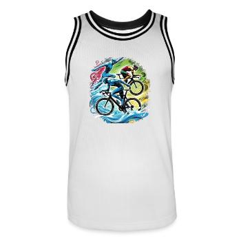 Triathlon ist mein Sport - Männer Basketball-Trikot - Weiß/Schwarz - Vorne - AI Model Male 185 dark (185cm)
