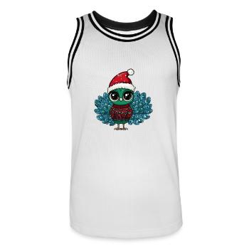 Peacock Bird Christmas - Men's Basketball Jersey - white/black - Front - AI Model Male 185 dark (185cm)