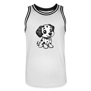 Dalmatien Chien Bande Dessinée Mignon - Maillot de basket Homme - blanc/noir - Devant - AI Model Male 185 dark (185cm)
