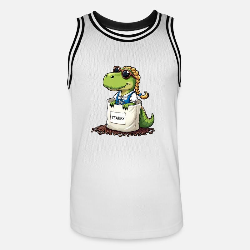 Tea Rex Dinosaurier traditionellen Dir Tee - Männer Basketball-Trikot - Weiß/Schwarz