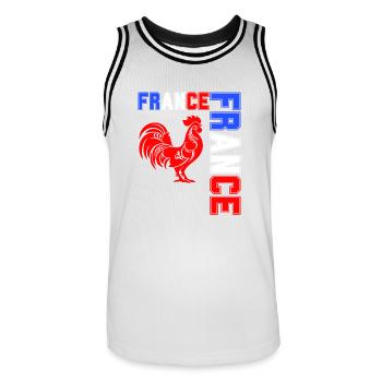 drapeau france cadeau, cadeau france drapeau - Maillot de basket Homme - blanc/noir - Devant - AI Model Male 185 dark (185cm)