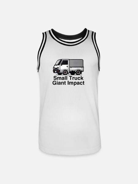 Small Truck Giant Impact Compact Kei Automotive - Männer Basketball-Trikot - Weiß/Schwarz