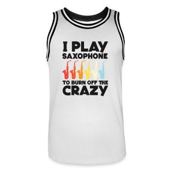 Saxophone I Play Saxophone To Burn - Männer Basketball-Trikot - Weiß/Schwarz - Vorne - AI Model Male 185 dark (185cm)