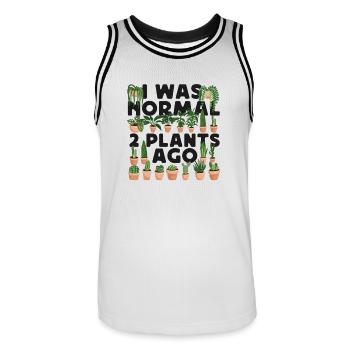 Plant Lover Gardening I Was Normal - Männer Basketball-Trikot - Weiß/Schwarz - Vorne - AI Model Male 185 dark (185cm)