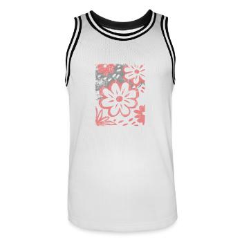 Blumen - Frühling - Sommer - Spruch - Männer Basketball-Trikot - Weiß/Schwarz - Vorne - AI Model Male 185 dark (185cm)