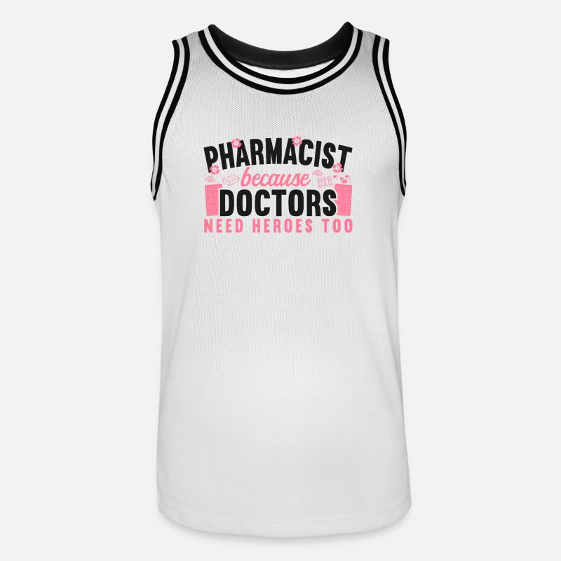 Pharmacy Tech Technician - Men's Basketball Jersey - white/black