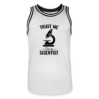 Croyez-moi, je suis un scientifique, drôle de laboratoire médical - Maillot de basket Homme - blanc/noir - Devant - AI Model Male 185 dark (185cm)