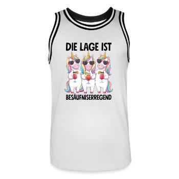 The situation is drunkenness - Men's Basketball Jersey - white/black - Front - AI Model Male 185 dark (185cm)