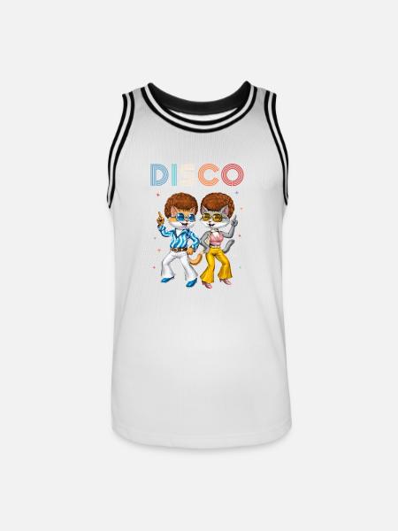 Chats disco - Maillot de basket Homme - blanc/noir