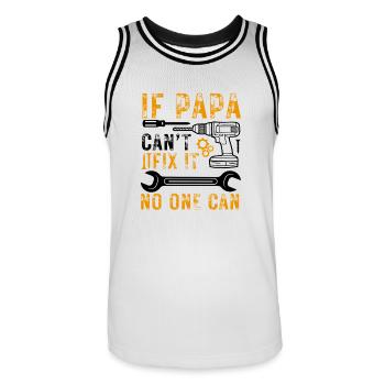 Artisan Dad Saying Tool - Men's Basketball Jersey - white/black - Front - AI Model Male 185 dark (185cm)