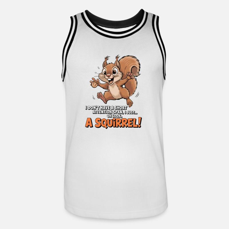 ADHS? Oh schau, ein Eichhörnchen! - Männer Basketball-Trikot - Weiß/Schwarz
