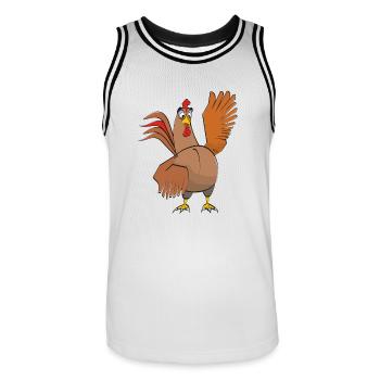 Gockel - Männer Basketball-Trikot - Weiß/Schwarz - Vorne - AI Model Male 185 dark (185cm)