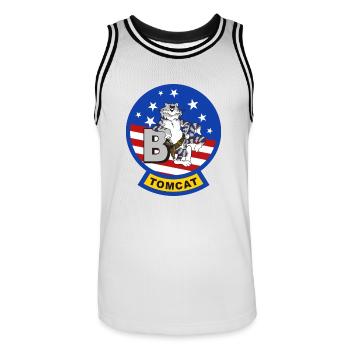 Tomcat F-14 B - Maillot de basket Homme - blanc/noir - Devant - AI Model Male 185 dark (185cm)
