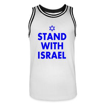 Stand with israel - Männer Basketball-Trikot - Weiß/Schwarz - Vorne - AI Model Male 185 dark (185cm)