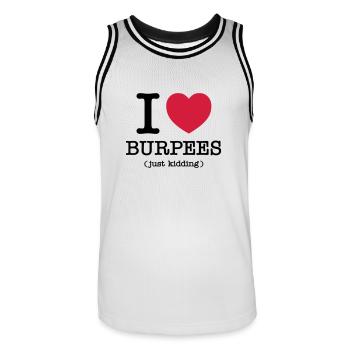 I (Heart) Burpees (Just Kidding) - Maillot de basket Homme - blanc/noir - Devant - AI Model Male 185 dark (185cm)
