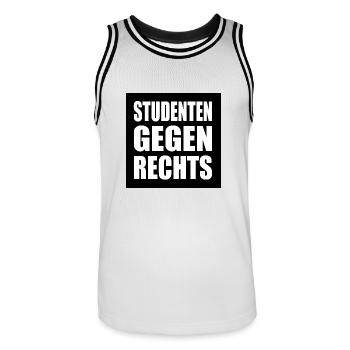 Studenten gegen rechts - Männer Basketball-Trikot - Weiß/Schwarz - Vorne - AI Model Male 185 dark (185cm)