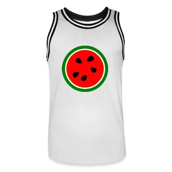 Wassermelone - Männer Basketball-Trikot - Weiß/Schwarz - Vorne - AI Model Male 185 dark (185cm)