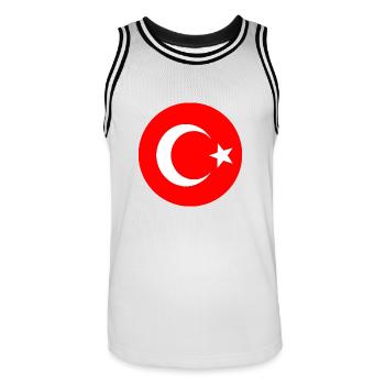 Turkey - Men's Basketball Jersey - white/black - Front - AI Model Male 185 dark (185cm)