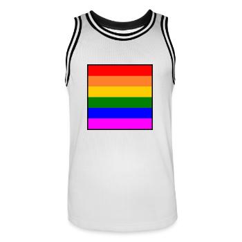 Lgbt - Men's Basketball Jersey - white/black - Front - AI Model Male 185 dark (185cm)