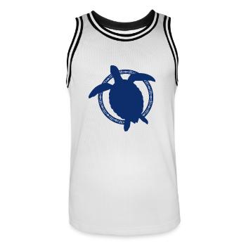 Tortue / Reptile - Reptile - Maillot de basket Homme - blanc/noir - Devant - AI Model Male 185 dark (185cm)